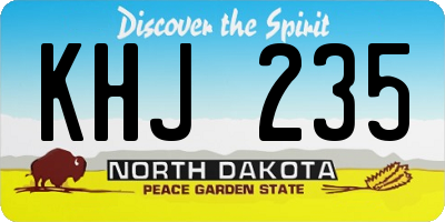 ND license plate KHJ235