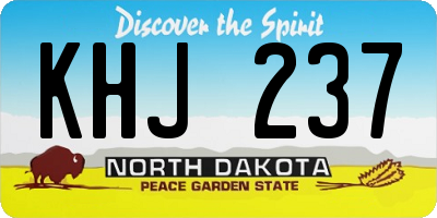 ND license plate KHJ237
