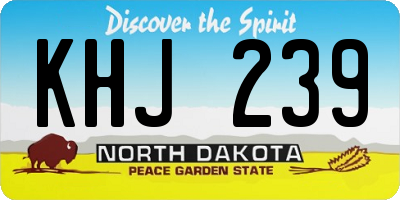 ND license plate KHJ239