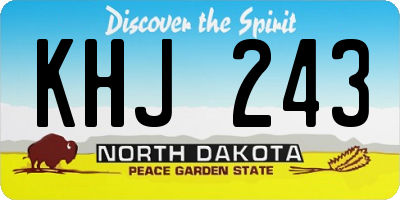 ND license plate KHJ243