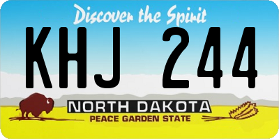 ND license plate KHJ244