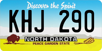 ND license plate KHJ290