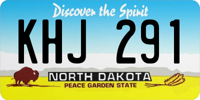 ND license plate KHJ291
