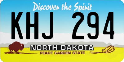 ND license plate KHJ294