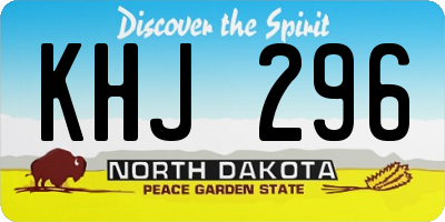 ND license plate KHJ296