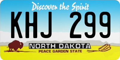 ND license plate KHJ299
