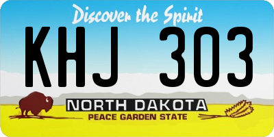 ND license plate KHJ303