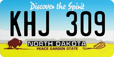 ND license plate KHJ309