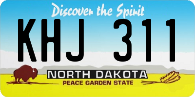 ND license plate KHJ311