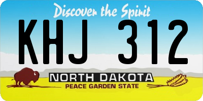 ND license plate KHJ312