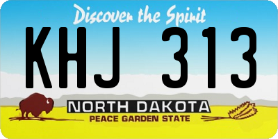 ND license plate KHJ313