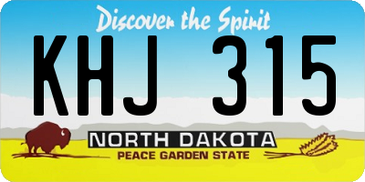 ND license plate KHJ315