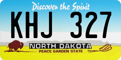 ND license plate KHJ327
