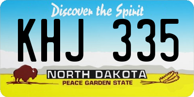 ND license plate KHJ335