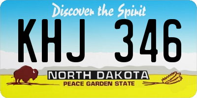 ND license plate KHJ346