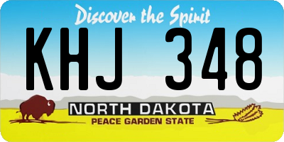 ND license plate KHJ348