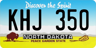ND license plate KHJ350