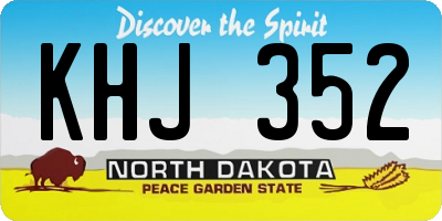 ND license plate KHJ352