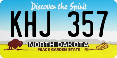 ND license plate KHJ357