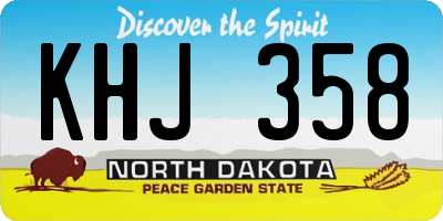 ND license plate KHJ358