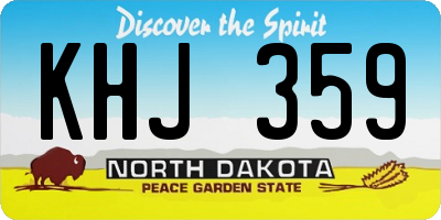 ND license plate KHJ359