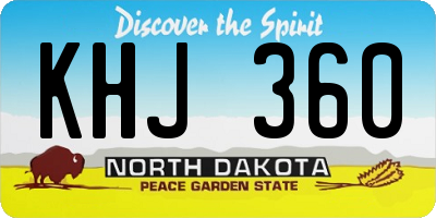 ND license plate KHJ360