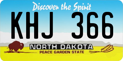 ND license plate KHJ366