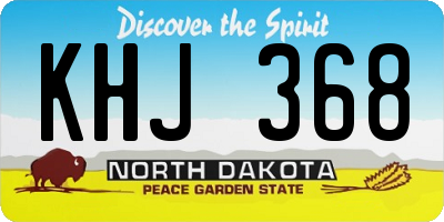 ND license plate KHJ368