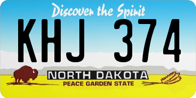 ND license plate KHJ374
