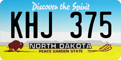 ND license plate KHJ375