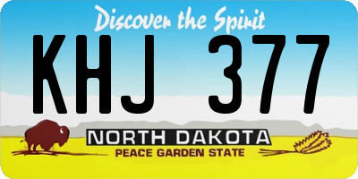 ND license plate KHJ377