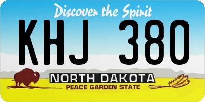 ND license plate KHJ380
