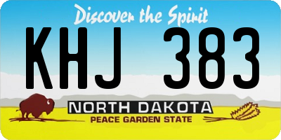 ND license plate KHJ383