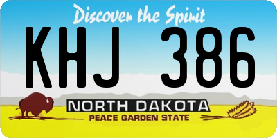 ND license plate KHJ386