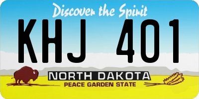 ND license plate KHJ401