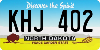 ND license plate KHJ402
