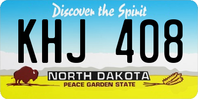 ND license plate KHJ408