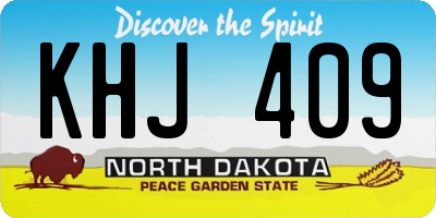 ND license plate KHJ409