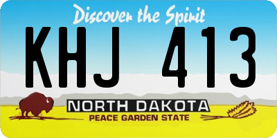 ND license plate KHJ413
