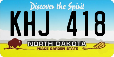 ND license plate KHJ418