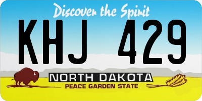 ND license plate KHJ429
