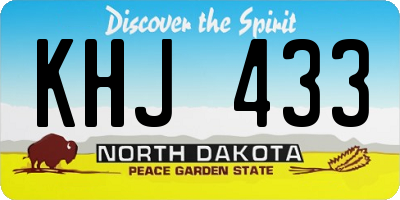 ND license plate KHJ433