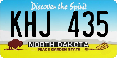 ND license plate KHJ435