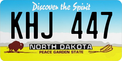 ND license plate KHJ447