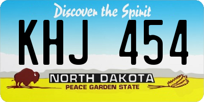 ND license plate KHJ454