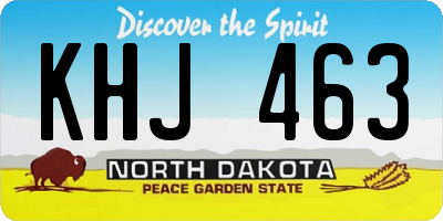ND license plate KHJ463