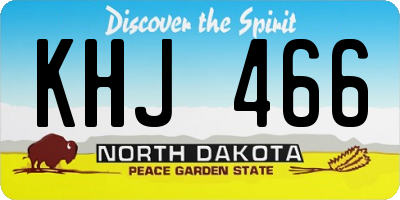 ND license plate KHJ466