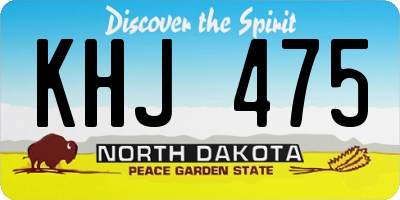 ND license plate KHJ475