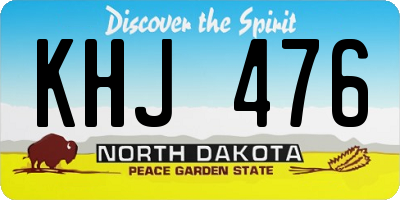 ND license plate KHJ476