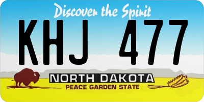 ND license plate KHJ477